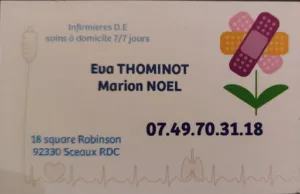Infirmières à domicile: Mme THOMINOT- Mme NOEL- Mme SAINT-JOANNIS & Mme PELTRET à Sceaux