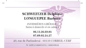 INFIRMIERE LIBÉRALE SCHWEITZER Delphine LONGUEPEE Barbara à Corbeil-Cerf